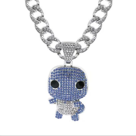 Pokemon Other - Pokemon Pave Diamond Hip Hop Bling Drip Cuban Necklace Anime